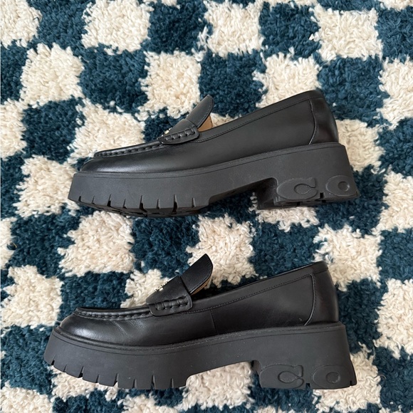 Coach Ruthie black leather chunky platform loafers - Picture 5 of 14